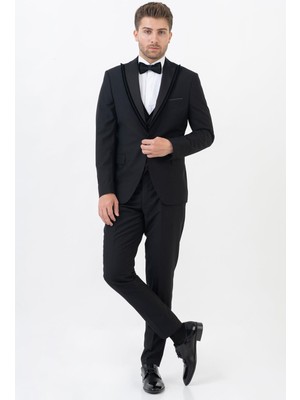 White Stone Guadalajara D114 Slim Fit Damatlık Takım Elbise Siyah