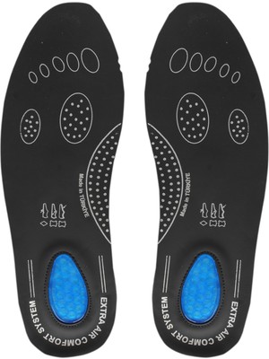 Black Vein Air Confort Fusped Jel Takviyeli Ortopedik Deri Tabanlık