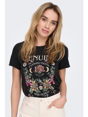 Only Onllucy % 100 Pamuk Regular Fit Bisiklet Yaka Kadın T Shirt 15215725