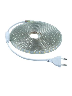 Yuled Günışığı 3 Çipli İç Dış Mekan Silikonlu Şerit LED 220V - Double Pcb 100 Metre+ 2 Ad Güç Fişi