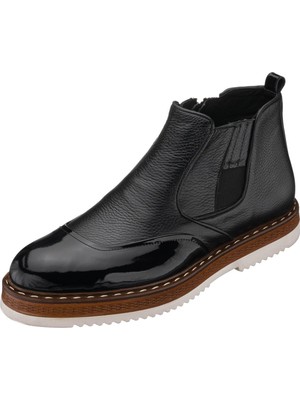 Costo Shoes VLV341 Siyah Rugan Deri Hafif Rahat Şık Eva Taban Premium Serisi Erkek Bot