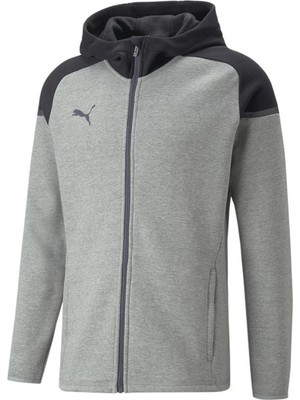 Puma Teamcup Casuals Hooded Jkt Erkek Futbol Ceketi 65798713 Gri