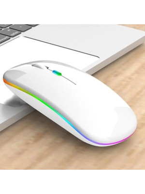 Alfa MEC Samsung Galaxy Tab A7 Lite T220 T225 T227 Uyumlu Mouse Bluetooth Wireless Şarjlı Fare 2.4g Macbook iPad Bilgisayar Telefon