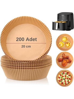 Yui Airfryer için 200 Adet 20 cm Pişirme Kağıdı - Yüksek Performanslı ve Yağsız Pişirme için Geniş Uyumluluk