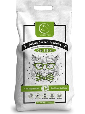 Sophresh AS250 Aktif Karbonlu Granüllü Topaklanan Kedi Kumu 20 Lt 