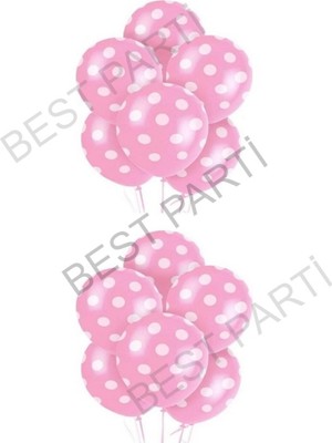 Best Parti Pembe Puanlı Balon 10 Adet