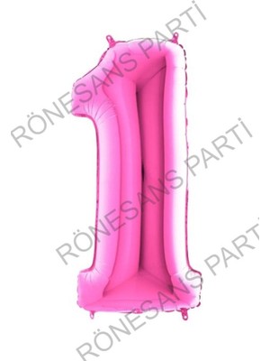 Rönesans Parti Fuşya Pembe Folyo Rakam Balon 100 cm 1