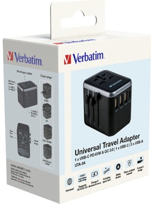 Verbatim Uta-04 Evrensel Seyahat Adaptörü