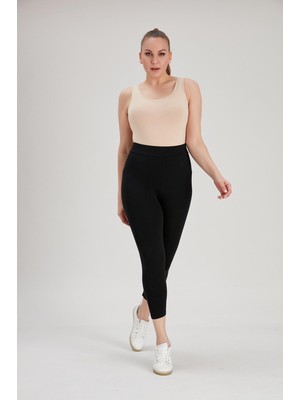 Thin Shop Büyük Beden Pamuklu Bermuda Kapri Tayt