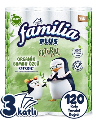 Familia Plus Natural Tuvalet Kağıdı 120 Rulo (40 Rulo x 3 Paket)