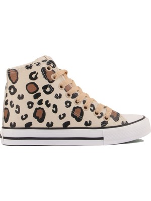 Benetton - Leopar Desenli Kadın Sneaker