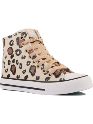 Benetton - Leopar Desenli Kadın Sneaker