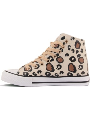 Benetton - Leopar Desenli Kadın Sneaker