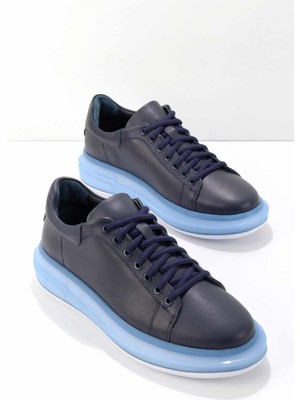 Bambi Lacivert Leather Erkek Sneaker E01863490103