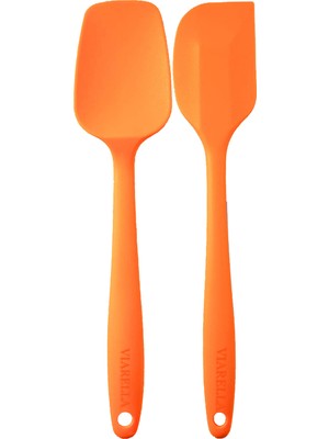 Viarella Silikon Kaşık Spatula Seti Büyük Boy Yanmaz Yapışmaz Çizmez 2'li