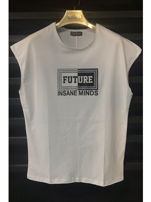 Insane Minds Erkek Kolsuz Baskılı Oversize Tshirt