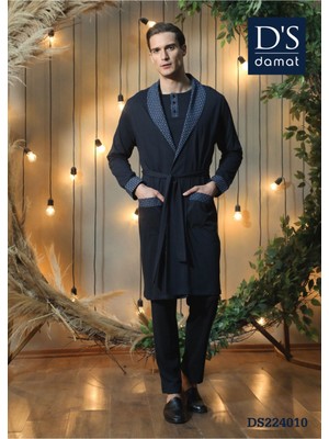 D'S Damat Erkek Rob Takımı 4lü Set Şık ve Rahat Tasarım Siyah