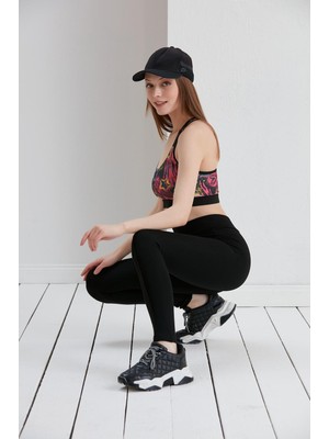 Thin Shop Büyük Beden Siyah Dikişli Çelik Örgü Toparlayıcı Siyah Tayt -  Bayan Tayt - Siyah Tayt