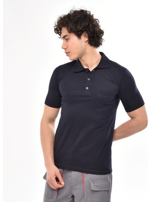 Çamdalı Iş Elbiseleri Polo Yaka Lacivert Kısa Kollu Süprem Iş Tişörtü - Polo Yaka T-Shirt