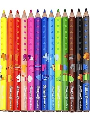 Pelikan Kuru Boya Kalemi Combino Jumbo Üçgen 12 Li