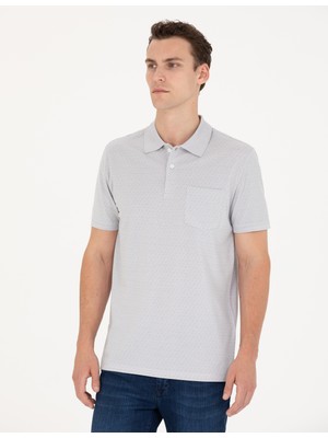 Pierre Cardin Erkek Gri Regular Fit Polo Yaka Tişört 50273568-VR024