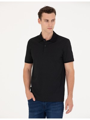 Pierre Cardin Erkek Siyah Slim Fit Polo Yaka Tişört 50275773-VR046