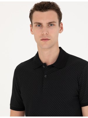 Pierre Cardin Erkek Siyah Slim Fit Polo Yaka Tişört 50275773-VR046