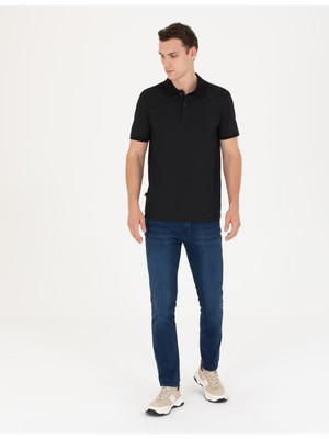 Pierre Cardin Erkek Siyah Slim Fit Polo Yaka Tişört 50275773-VR046