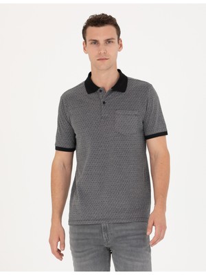 Pierre Cardin Erkek Siyah Regular Fit Polo Yaka Tişört 50273568-VR046