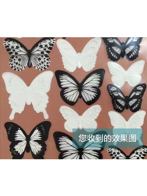 Else Nippon 18 Adet 3D Duvar Sticker Çift Kanatlı Kelebek Pvc Wall Sticker Butterfly
