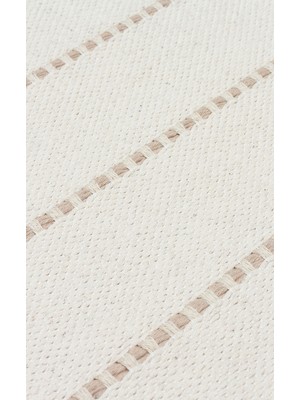 Eko Halı Riva Rv 03 Cream Beige Makinede Yıkanabilir Kaymaz Tabanlı Pamuk Kilim