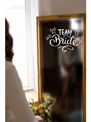 Hellove Bride To Be Yazısı Ayna Cam Sticker Team Bride Sticker  Aksesuar Iz Bırakmaz Kolay Yapışır