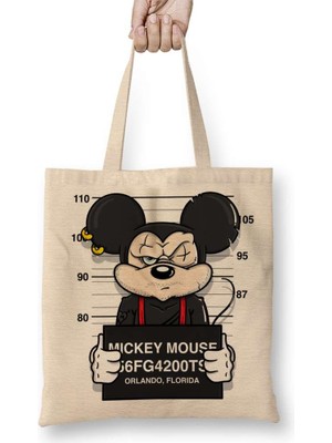 Çizgi Film Mickey Mouse Bez Çanta Uzun Saplı