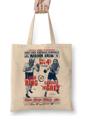 Yüzüklerin Efendisi Lord Of The Rings Sauron Gandalf Bez Çanta Uzun Saplı