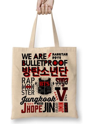 Bts Collage Bez Çanta Uzun Saplı