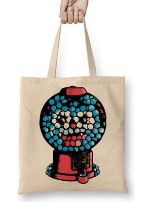 Humuts Gumball Şeker Makinesi Tv Show Bez Çanta Uzun Saplı