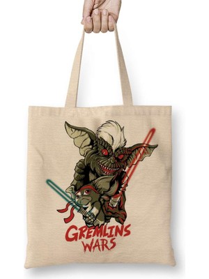 Humuts Gremlin Wars Gremlin Savaşları Bez Çanta Uzun Saplı
