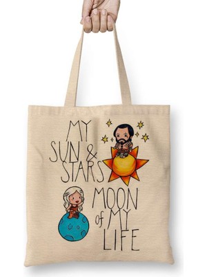 My Sun Stars Moon Of My Life Bez Çanta Uzun Saplı