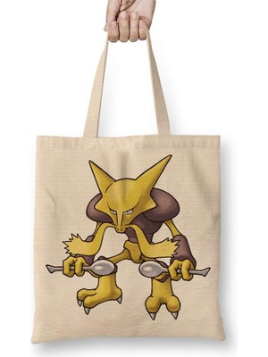 Pokemon Alakazam Bez Çanta Uzun Saplı