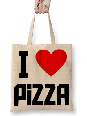 Humuts I Love Pizza Bez Çanta Uzun Saplı
