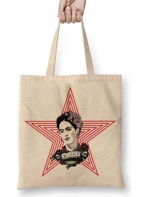 Frida Kahlo 10 Bez Çanta Uzun Saplı