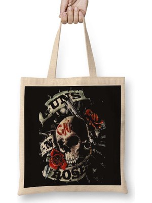 Humuts Guns N Roses Guns Roses Estampa Bez Çanta Uzun Saplı