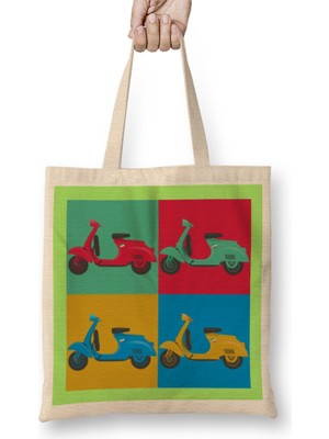 Humuts Rally Vespa Bajaj Vintage Lambretta Vespa 46 Slim 01 Bez Çanta Uzun Saplı