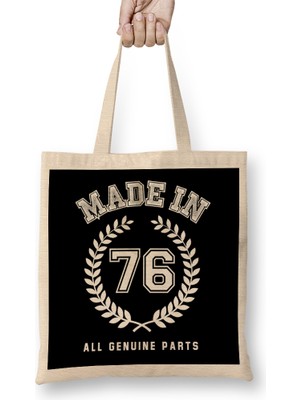 Humuts 1976 Made In 76 All Genuine Parts Bez Çanta Uzun Saplı