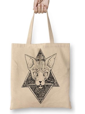 Humuts Egyptian Mau Cats Kedi Bez Çanta Uzun Saplı