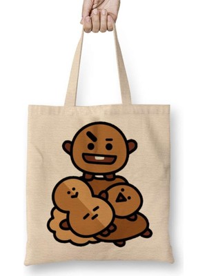 Humuts Bts Love Yourself BT21 Shooky Bts Bez Çanta Uzun Saplı