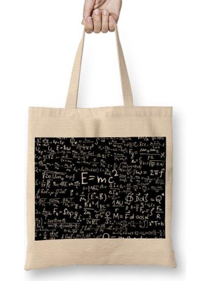 E=mc2 Formül Matematik Formülü Bez Çanta Uzun Saplı