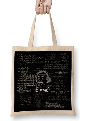 Humuts E=mc2 Formül Matematik Formülü Bez Çanta Uzun Saplı