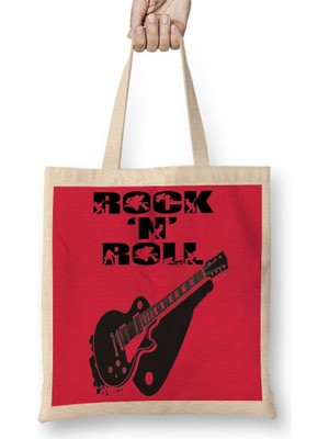 Humuts Rock Roll Müzik Bez Çanta Uzun Saplı