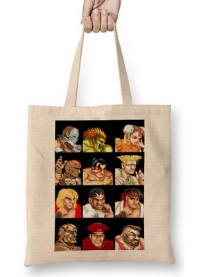 Personagens Street Fighter Bez Çanta Uzun Saplı